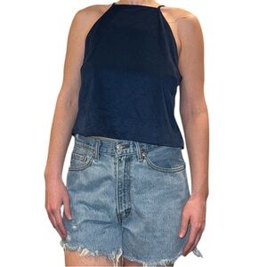 NWOT Blue Soft Open Back Sleeveless Top